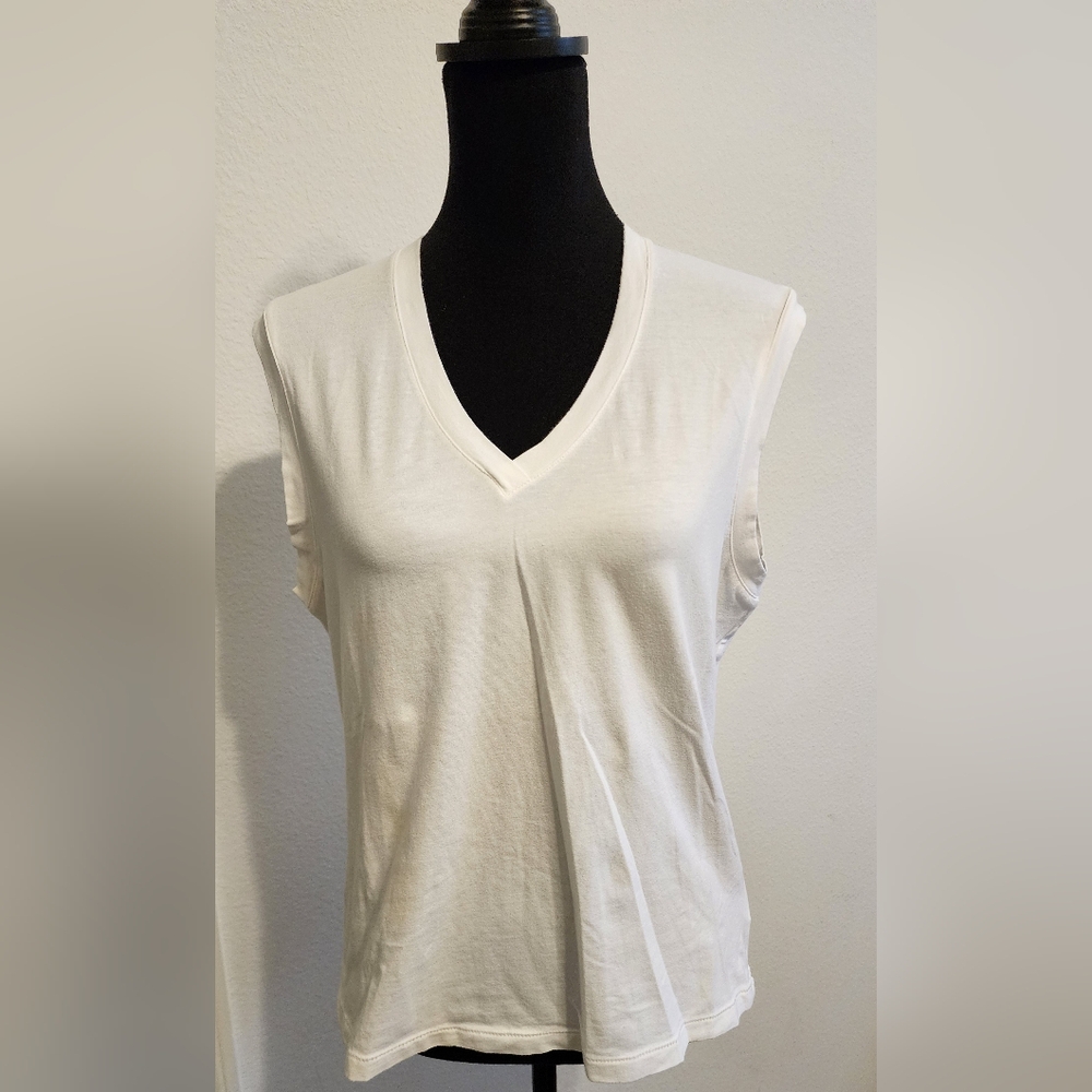 Columbia White Sleeveless T-Shirt L